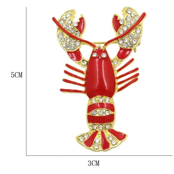 Cute Little Red Lobster Women’s Fashion Brooch - Picture 4 of 4